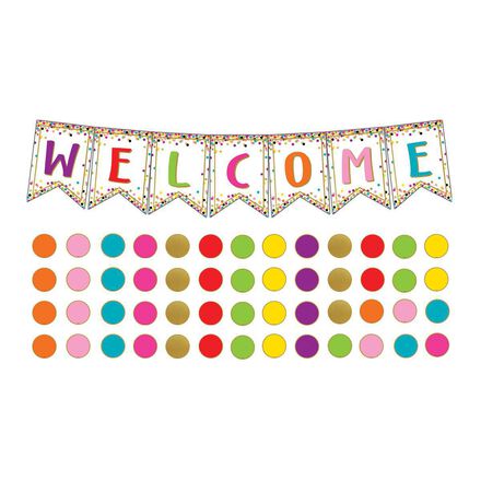  Confetti Welcome Pennants Bulletin Board Set 