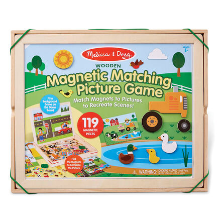  Wooden Magnetic Matching Picture Game 