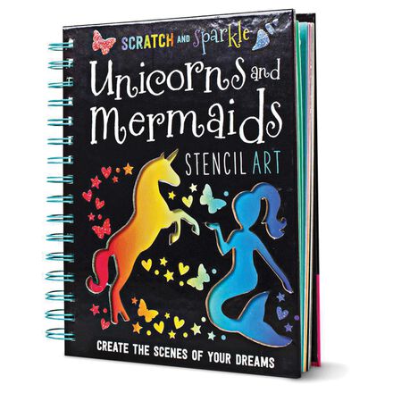  Scratch and Sparkle: Unicorns and Mermaids Stencil Art 