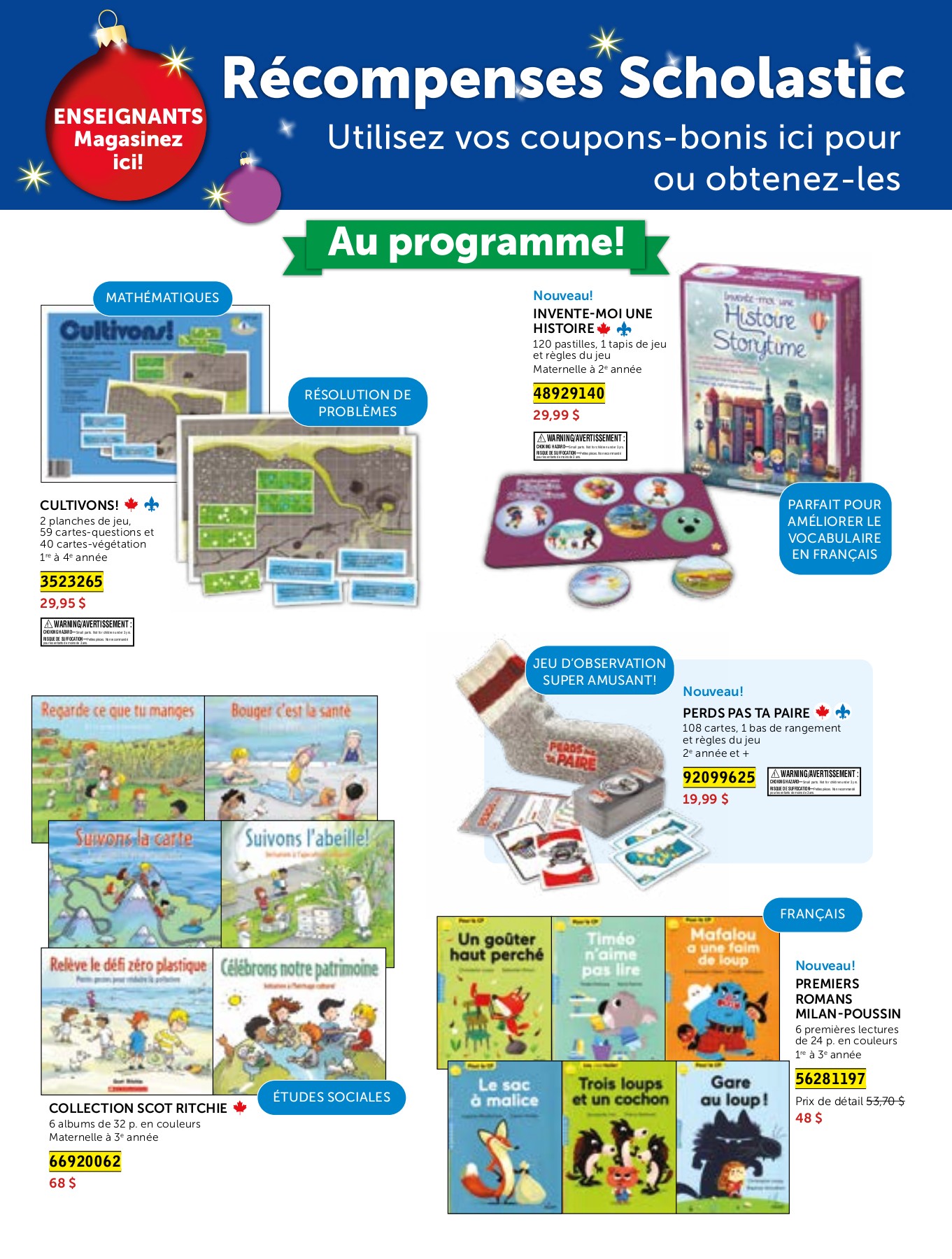 Scholastic Rewards November French Mini-Flyer