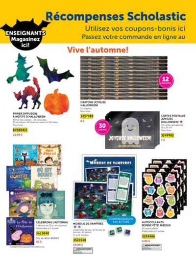 Scholastic Rewards October French Mini-Flyer