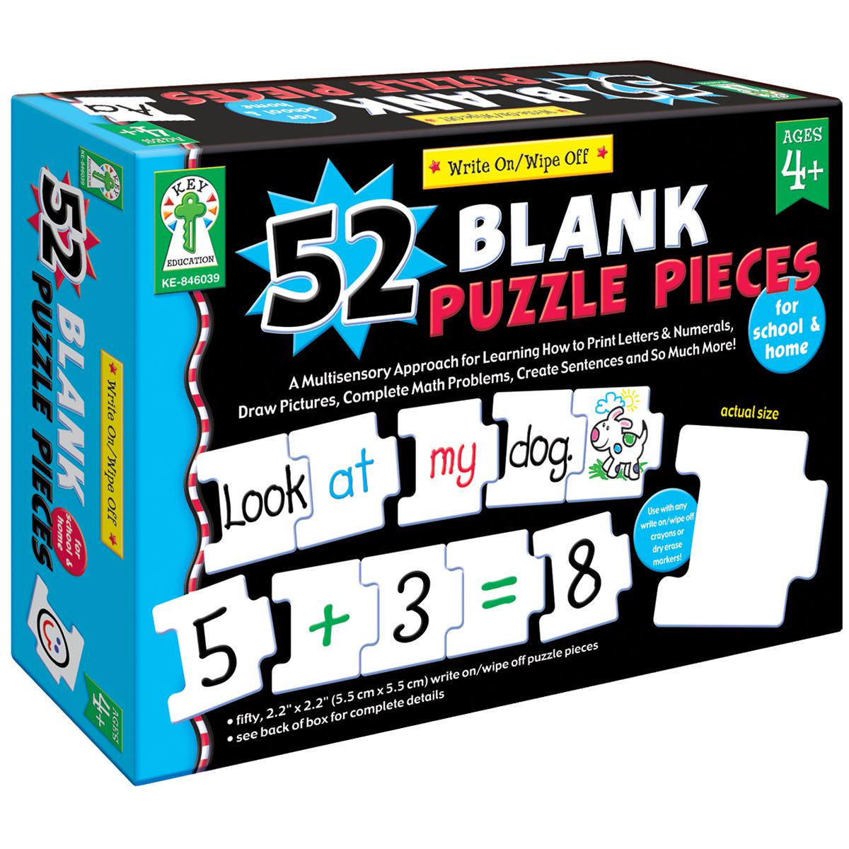  Write-on/Wipe-Off: 52 Blank Puzzle Pieces 