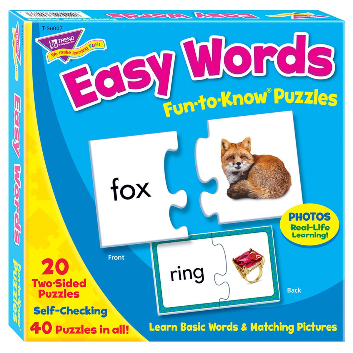  Fun to Know Puzzles: Easy Words 