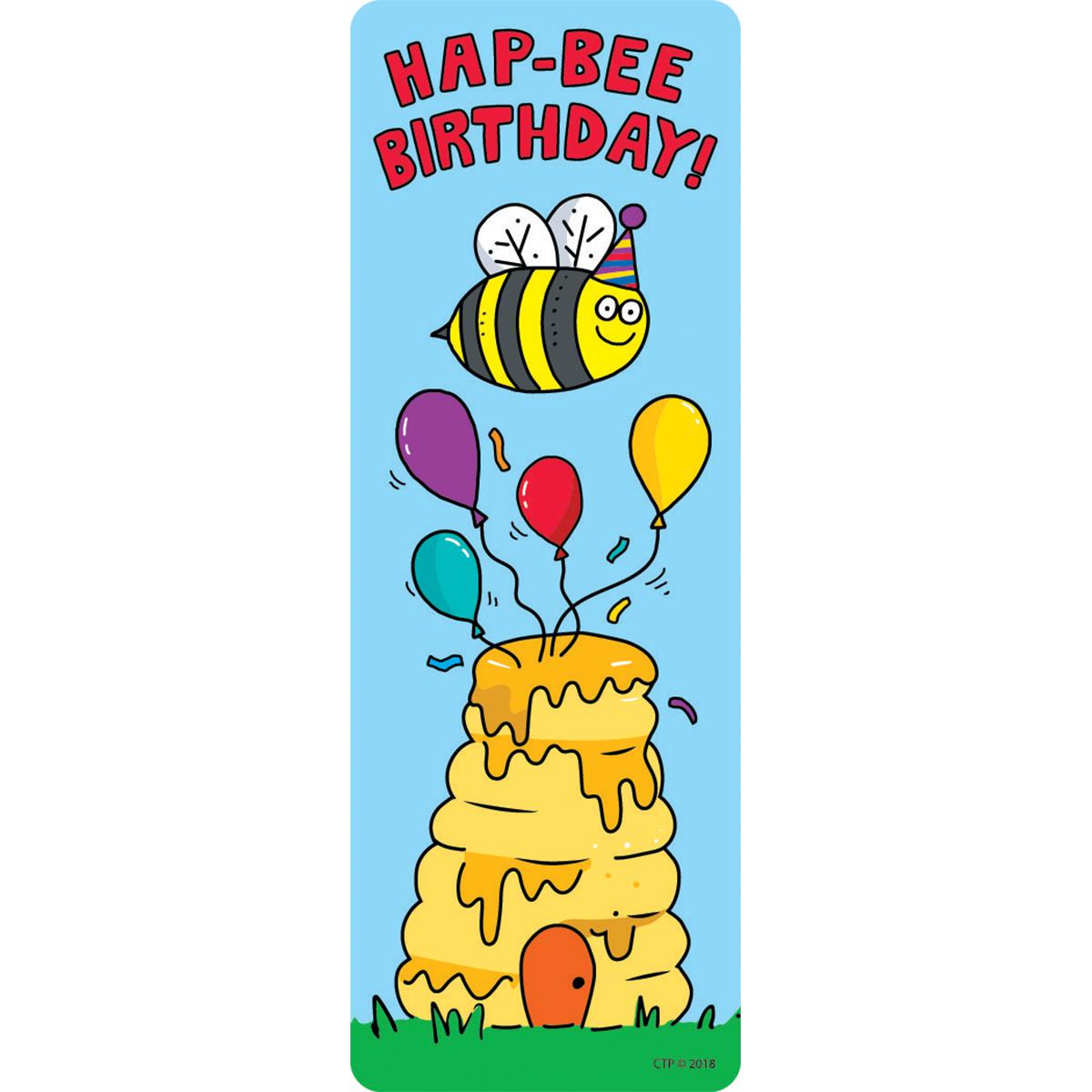  So Much Pun! Hap-bee Birthday Bookmarks! 