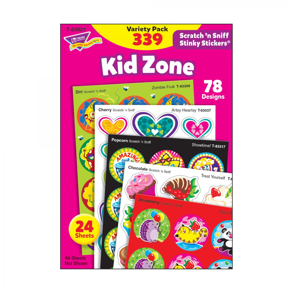  Kid Zone Scratch 'n Sniff Stinky Stickers® 
