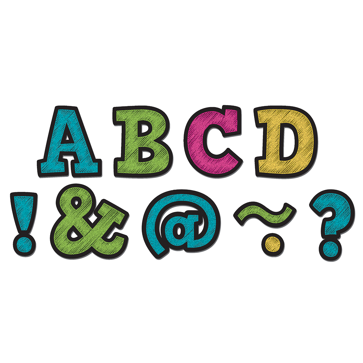  Magnetic Letters: Chalkboard Brights Bold 
