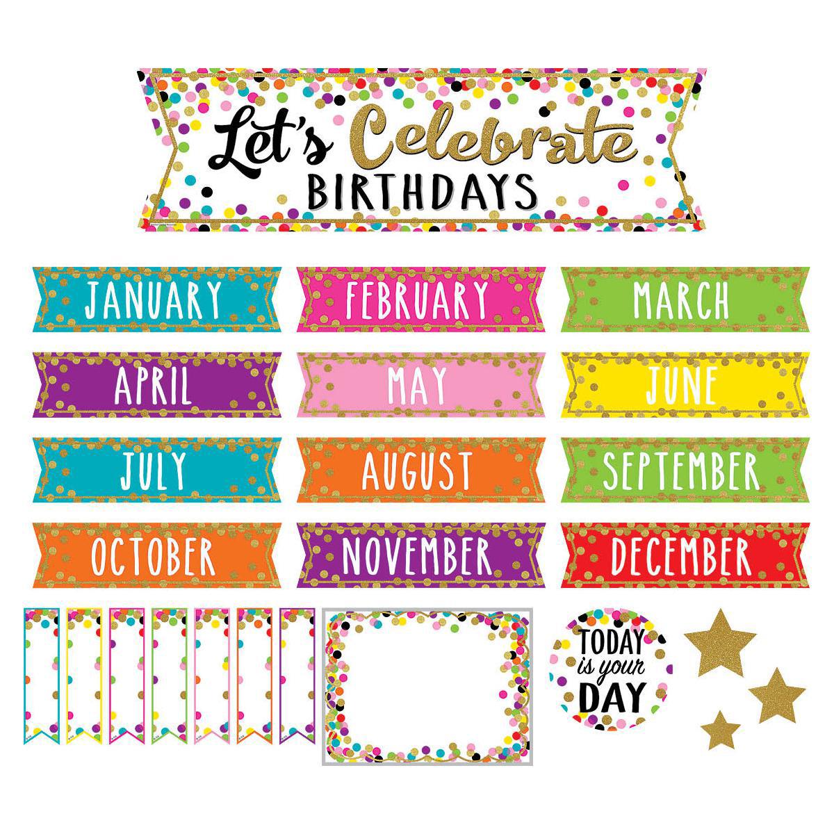  Confetti Happy Birthday Mini Bulletin Board Set 