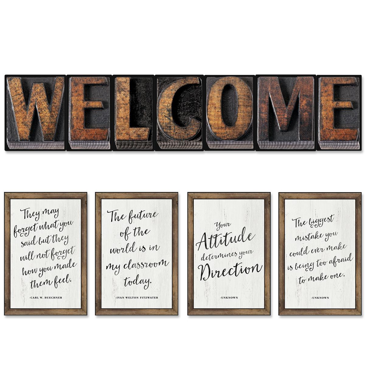  Industrial Chic Welcome Bulletin Board Set 