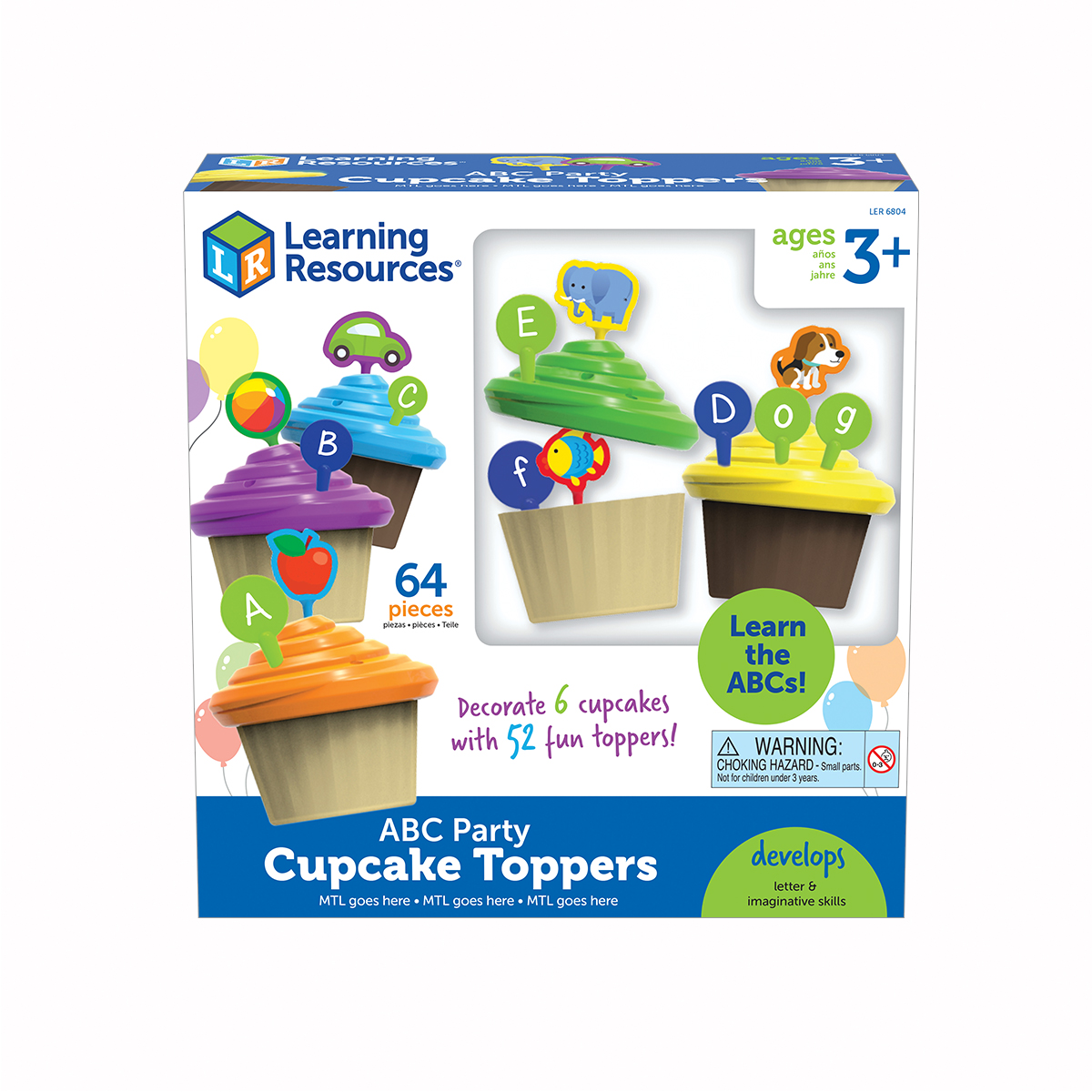  Learning Essentials®: ABC Party Cupcake Toppers 