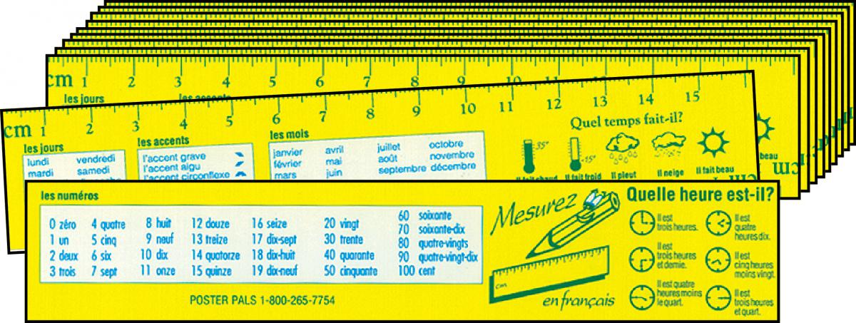  French Memory Aid Reference Rulers 