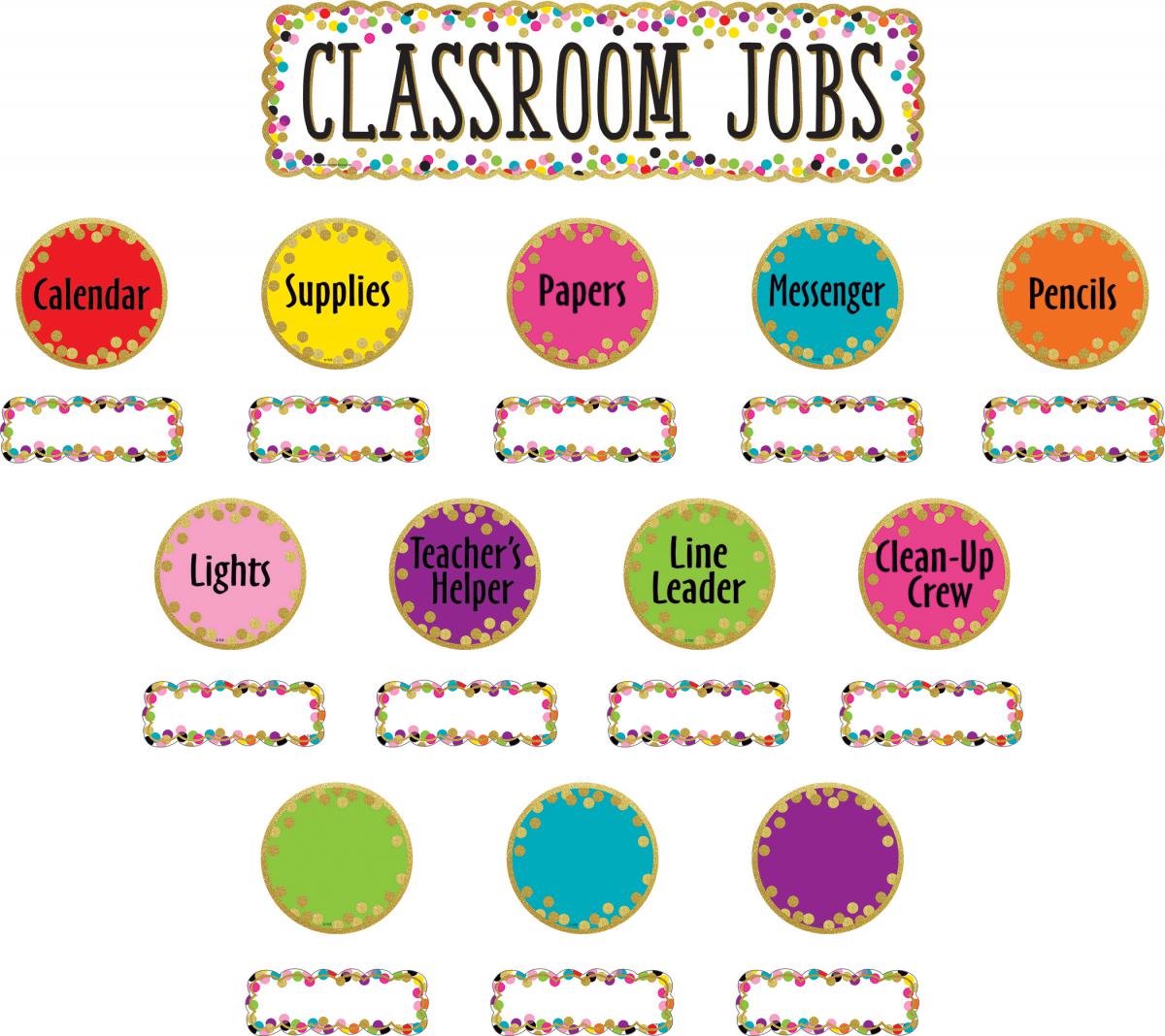  Confetti Classroom Jobs Mini Bulletin Board 