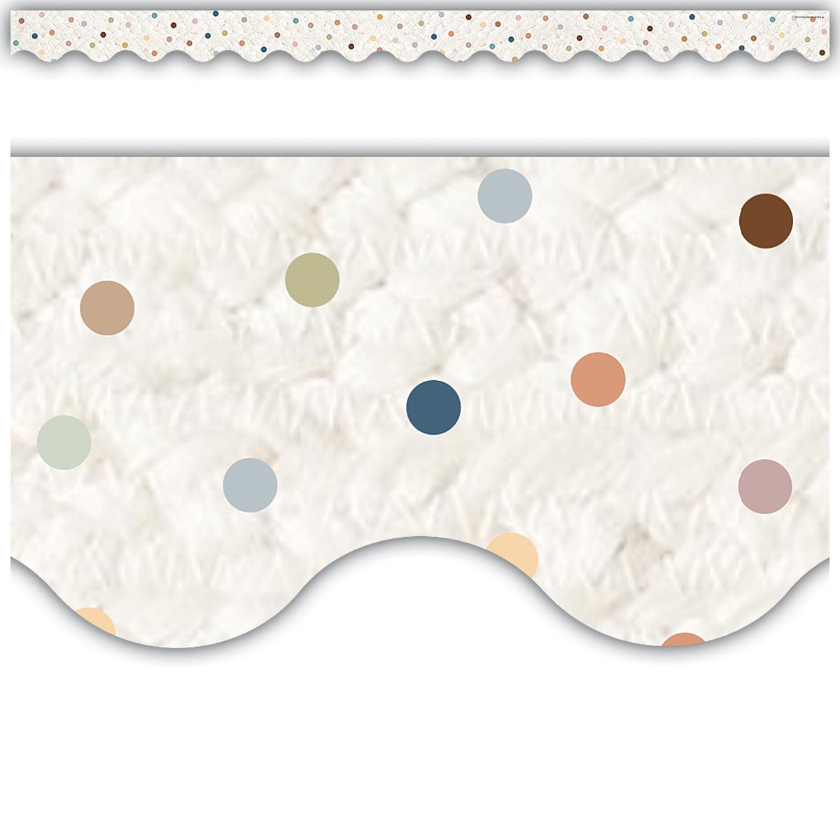  Everyone is Welcome Dots Scalloped Border Trimmer 