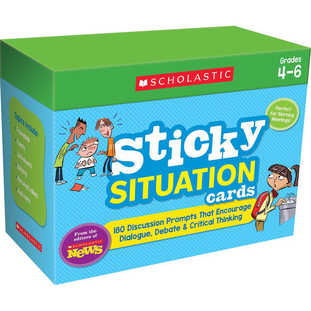  Scholastic News Sticky Situation Cards: Grades 4-6 180 Discussion Prompts That Encourage Dialogue, Debate &amp; Critical Thinking 