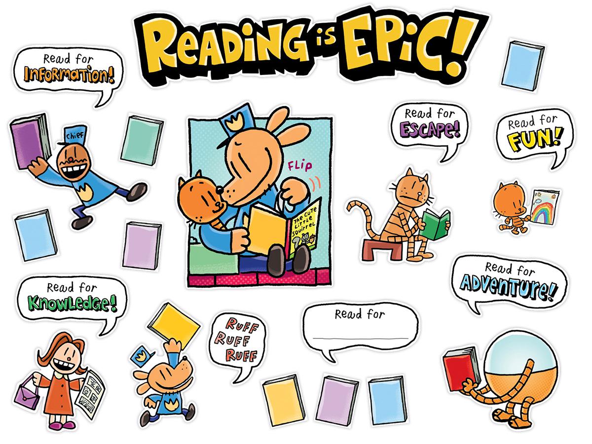  Dog Man: Reading is Epic! Bulletin Board Set 