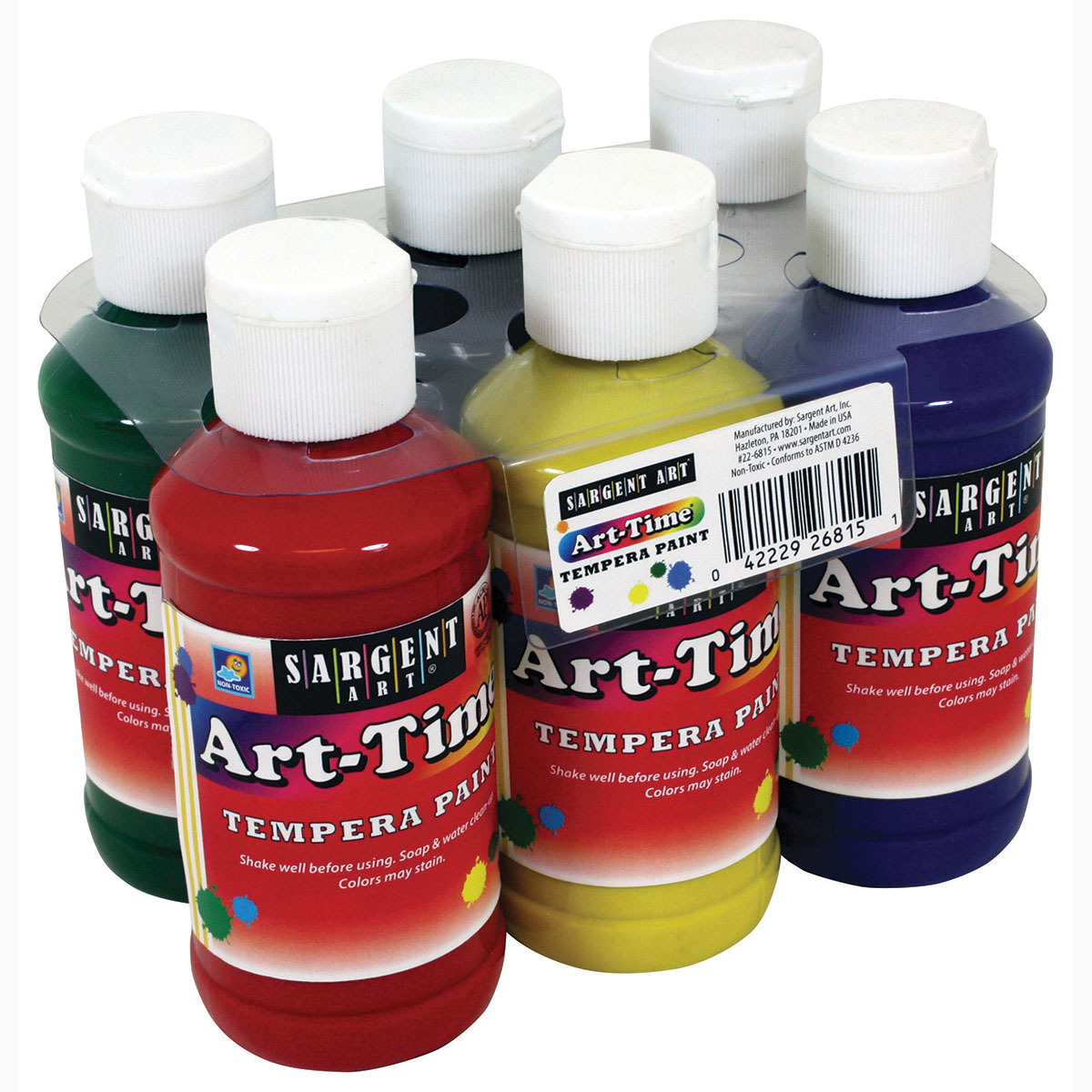  Art Time Primary Tempera Paint Primary Colours 6-Pack 