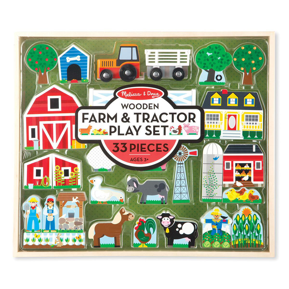  Wooden Farm &amp; Tractor Play Set 