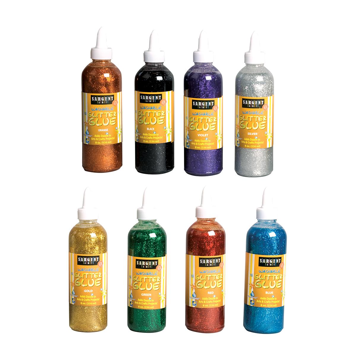 Sargent Art® Washable Glitter Glue 8-Pack 