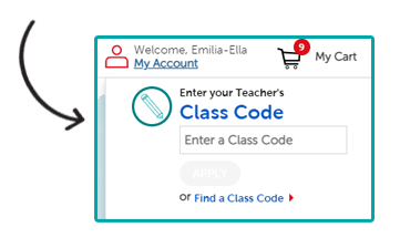 Enter your teacher's Class Code